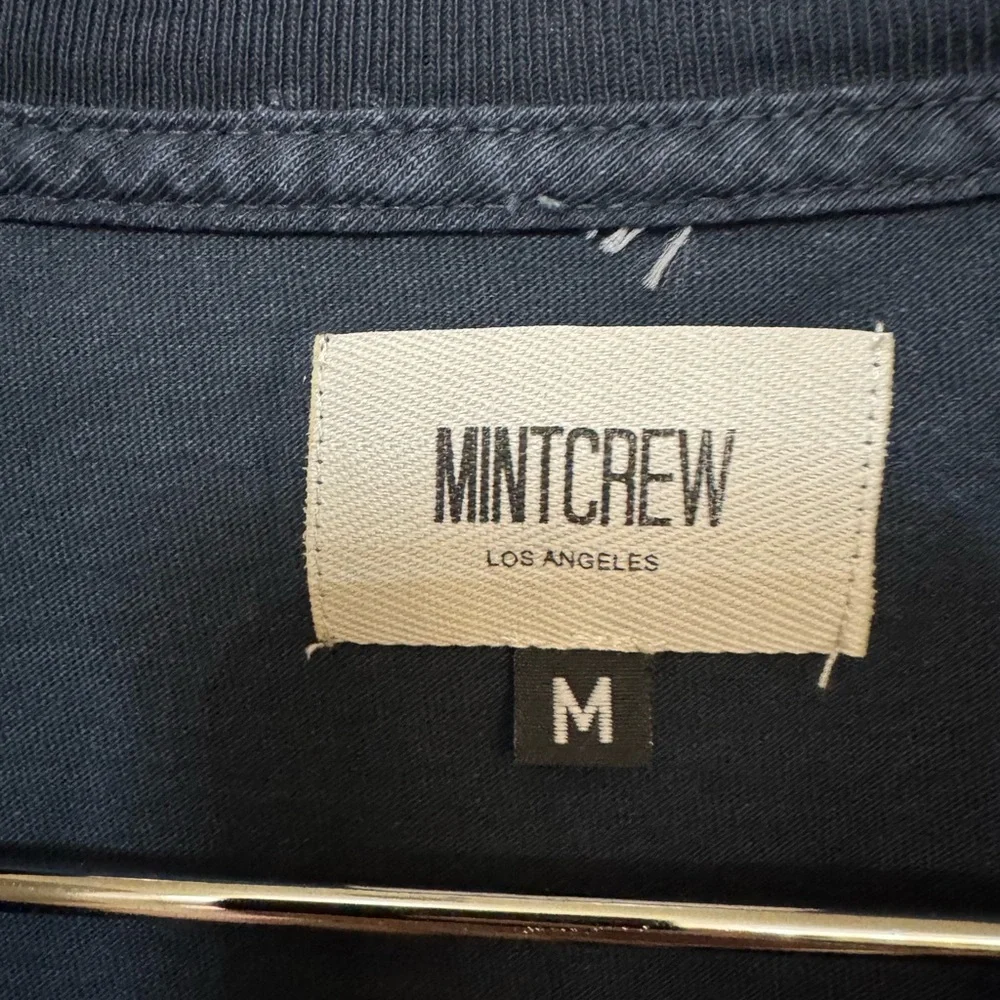 Navy Blue Distressed Mint Crew Los Angeles High End California T-Shirt Men’s M - Picture 4 of 4